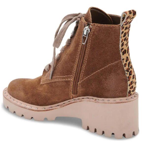 New Hinto Studded Lace-Up Bootie DOLCE VITA Dk Brown Suede 10 M - Picture 7 of 7